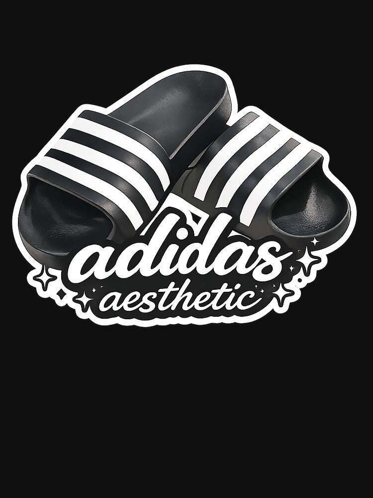 Adidas Aesthetic Slides Streetwear Graphic by Reggiano