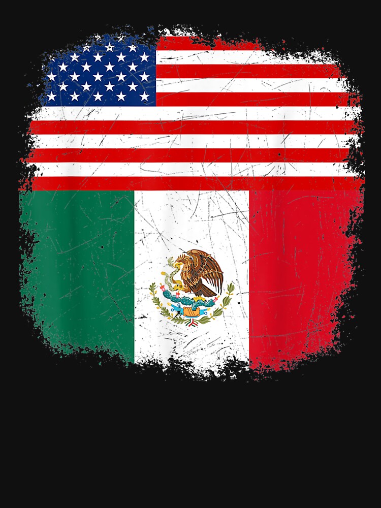 Half Mexican American Flag Vintage Mexico by dianev79