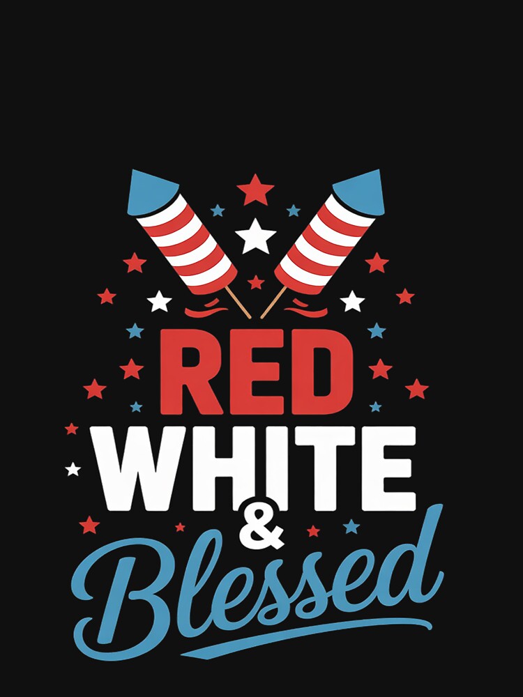 Red White & Blessed 4th Of July Apparel, American Patriotic by Hofersofer