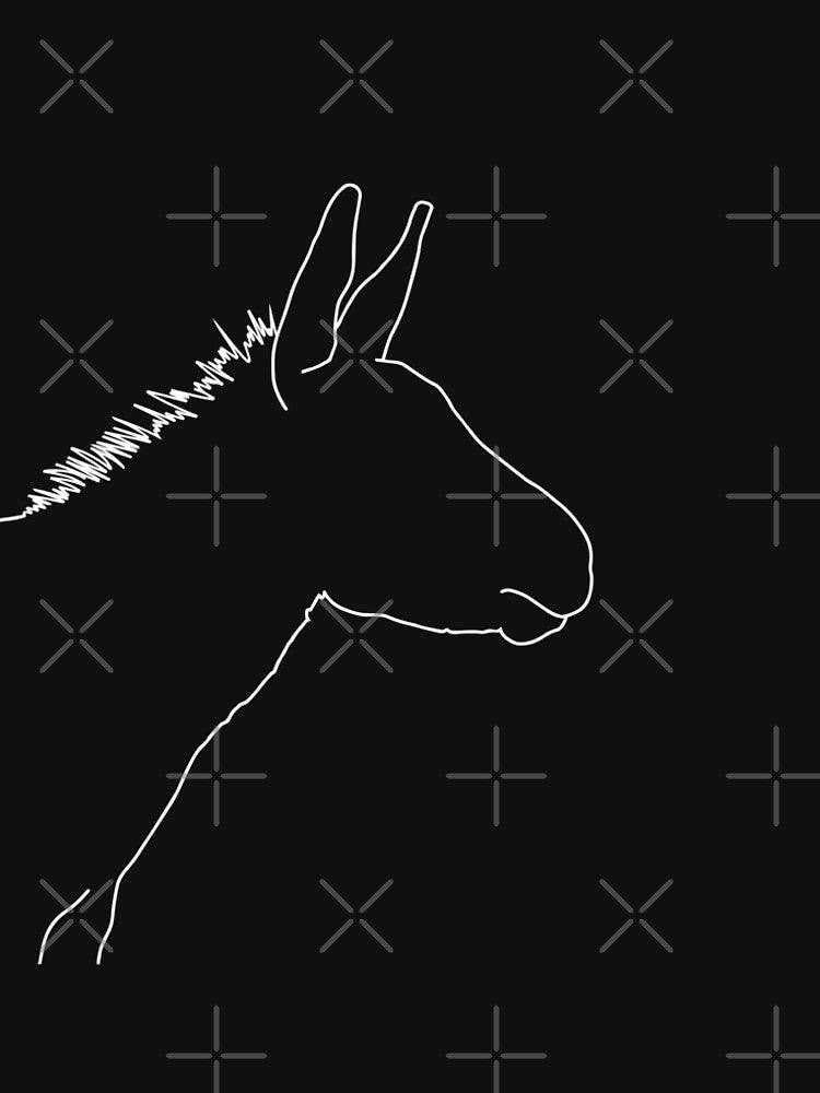 Donkey Line - Donkey One Line Art  - Donkey Single Line Art - White Line Art by Mrs-PenLine