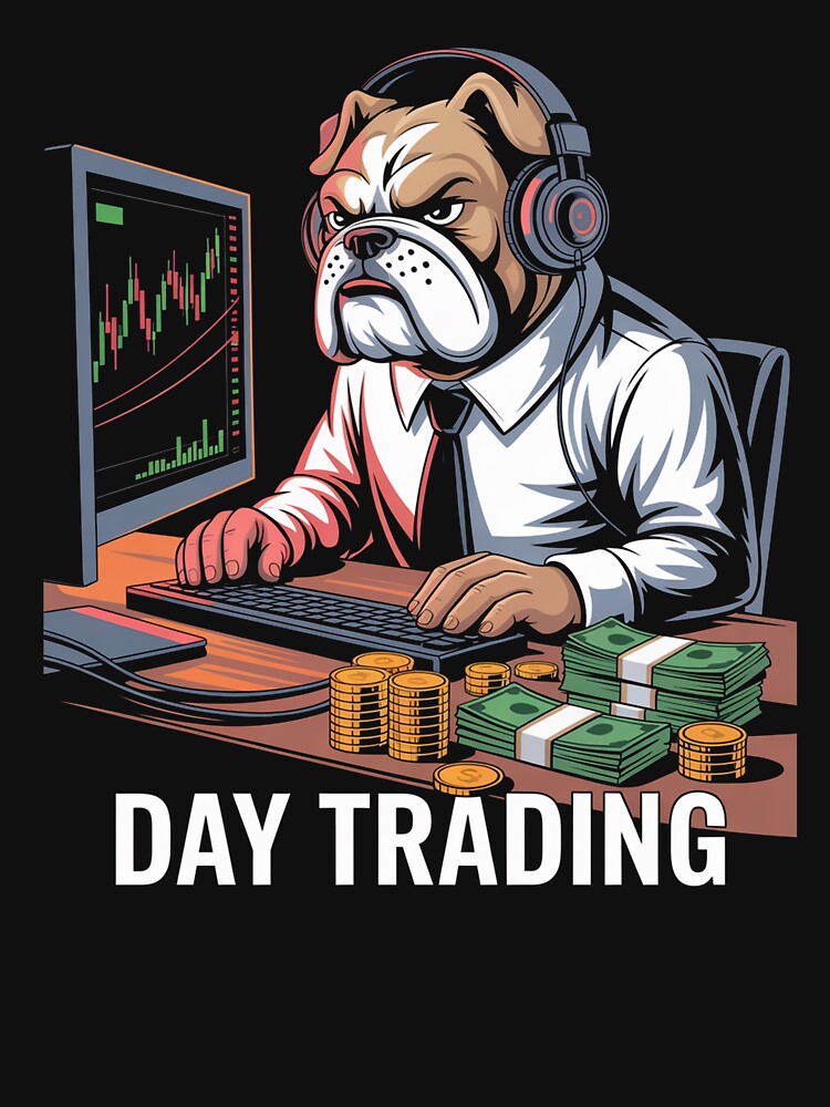 Day Trading Bulldog Finance Trader by RayhendersonArt