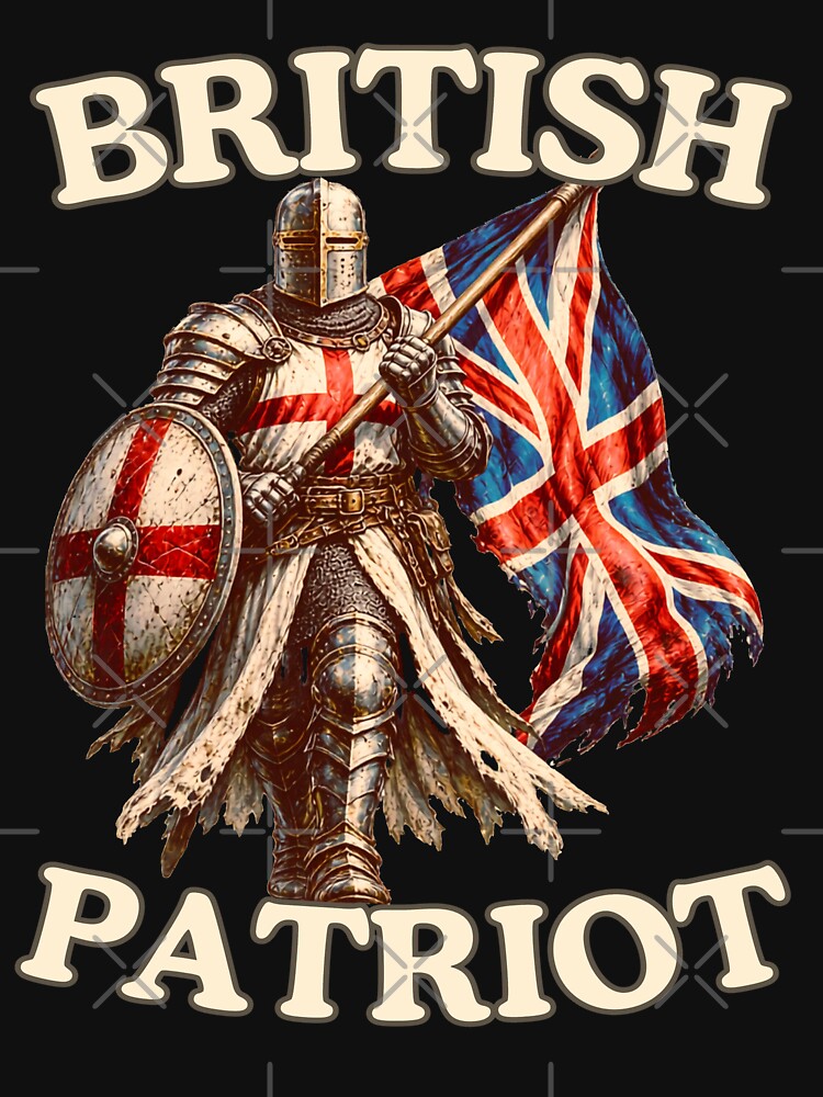 British Patriot Knight With Union Jack Flag by JesterKrewArt