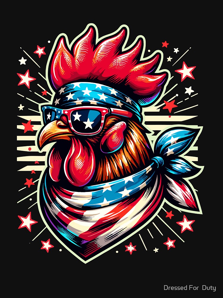 Chicken American USA Flag Patriotic Sunglasses 4th of July by Dressed For  Duty