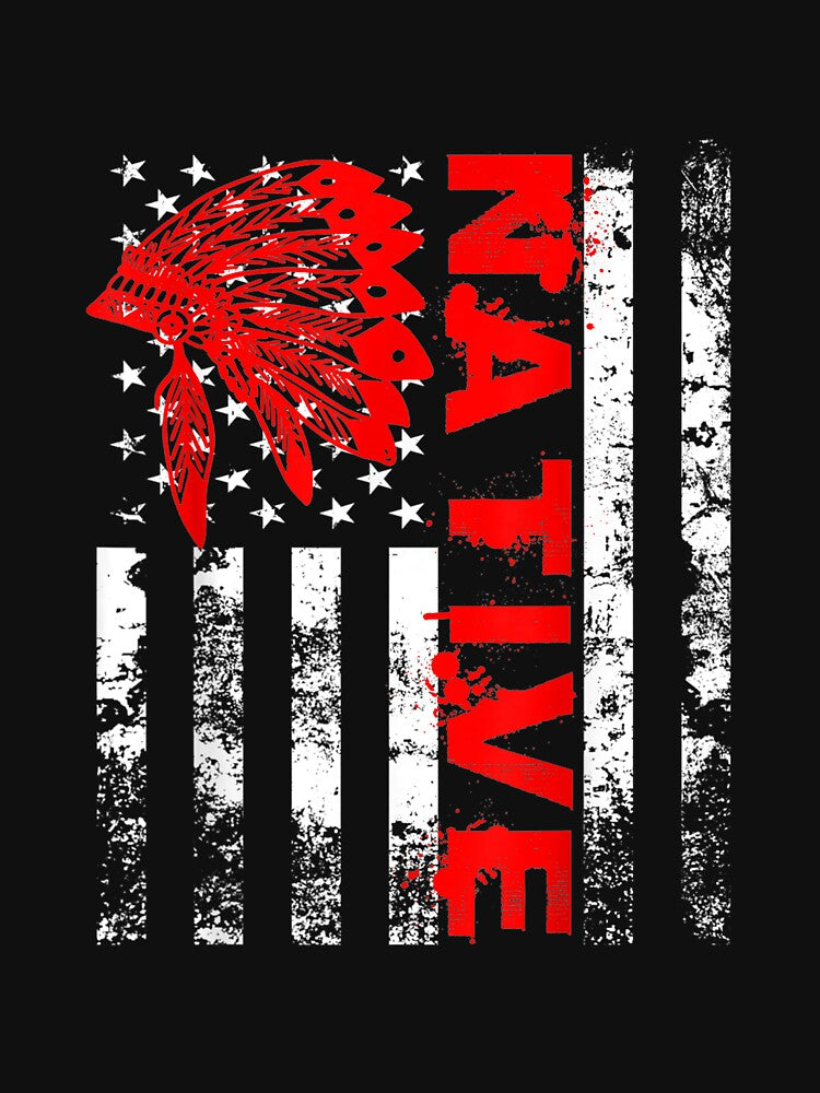 Native American Day Vintage Flag USA by LochyshiArah