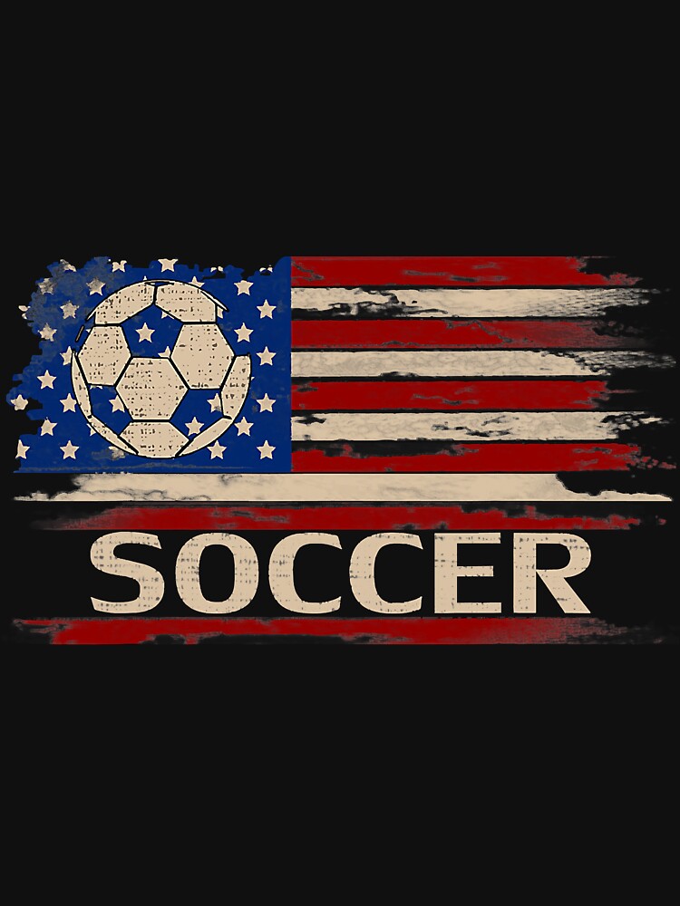 Vintage Soccer American Flag Sports by SkyCloudBlue