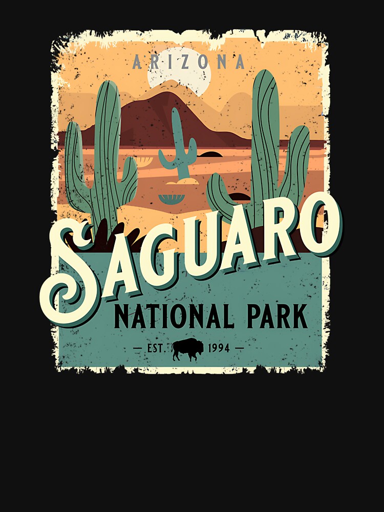 Saguaro National Park Arizona USA Vintage Retro Souvenir by Gennadim