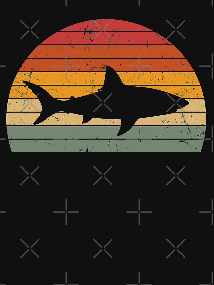 Vintage Retro Sunset Shark Silhouette by zerouss