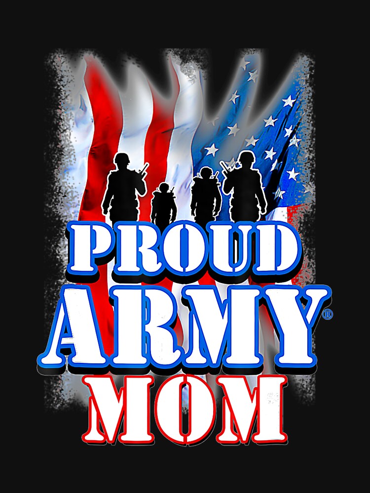 Proud Army Mom  Patriotic USA Flag Mothers Day Women by moltnegligible