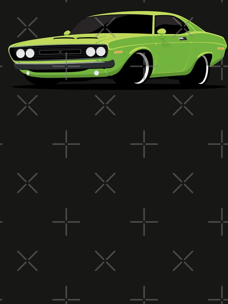 American Muscle Pony Car Green Illustration by blackdogshop