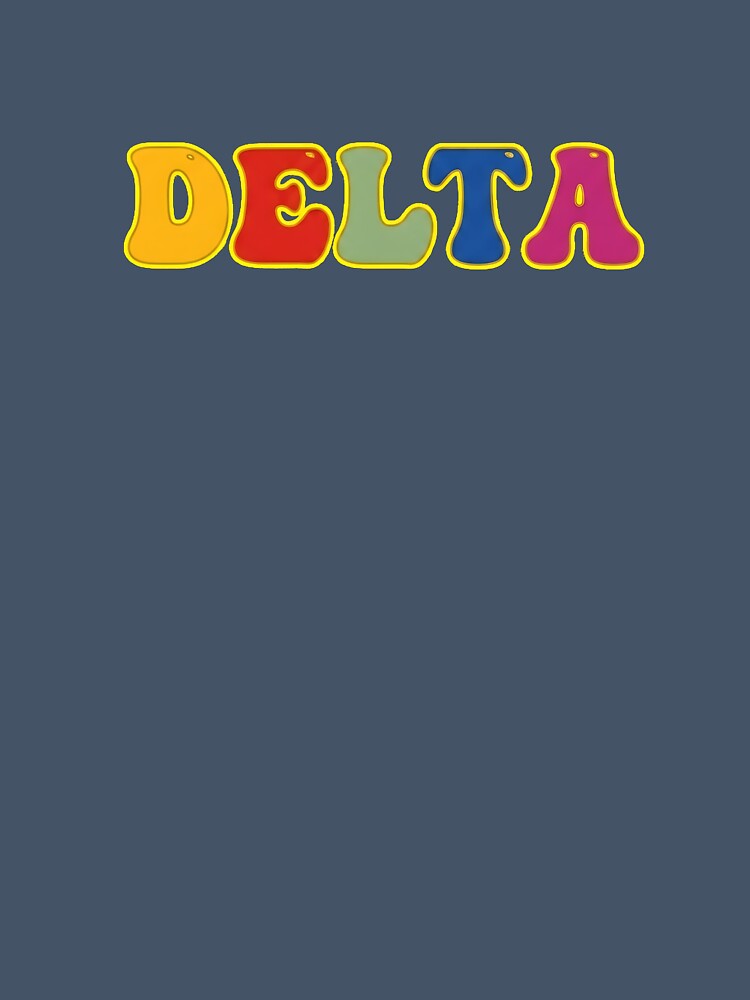❤️ Delta Personalized Name Wavy Retro Shirt, Coffee Mug, Sticker Gift by HelixPedia