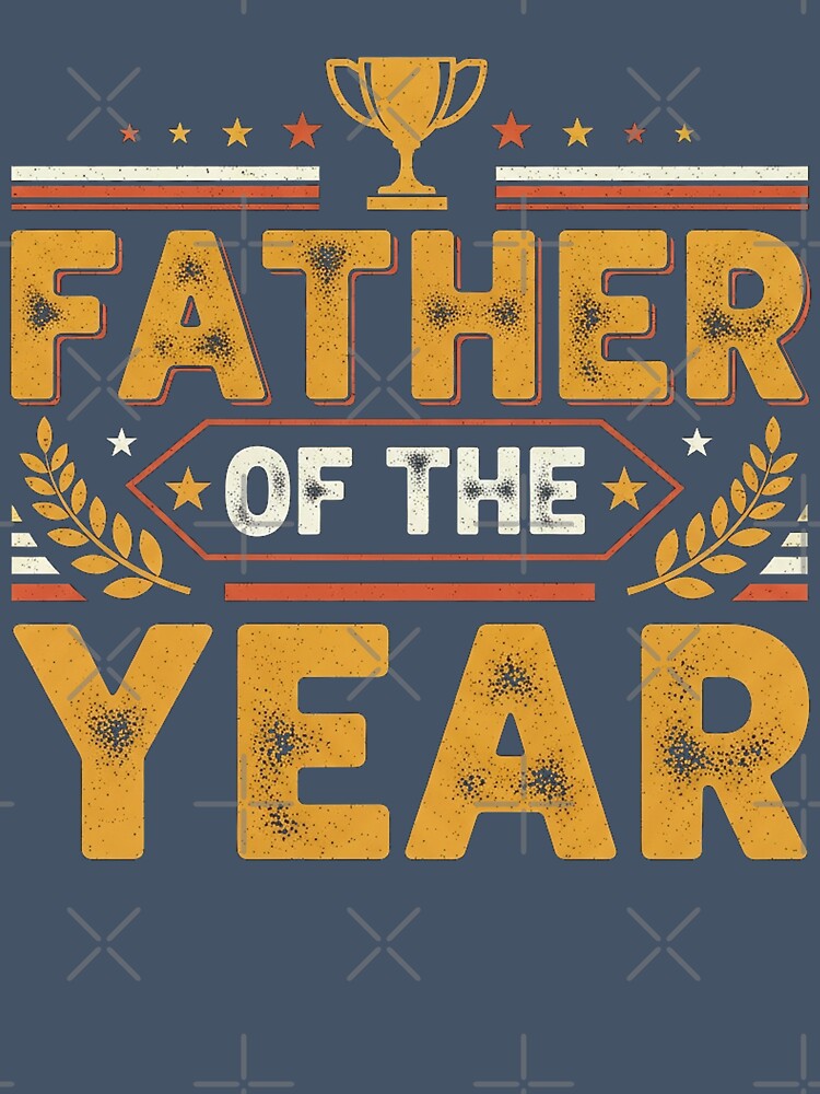 Father Of The Year Funny Simple Text Dad Humor Gift Tee by Designs-RZ