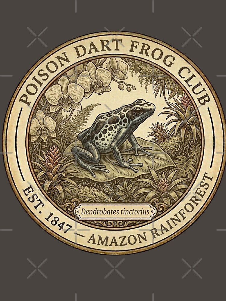 Poison Dart Frog Club Amazon Vintage Badge by CalmCapy Co