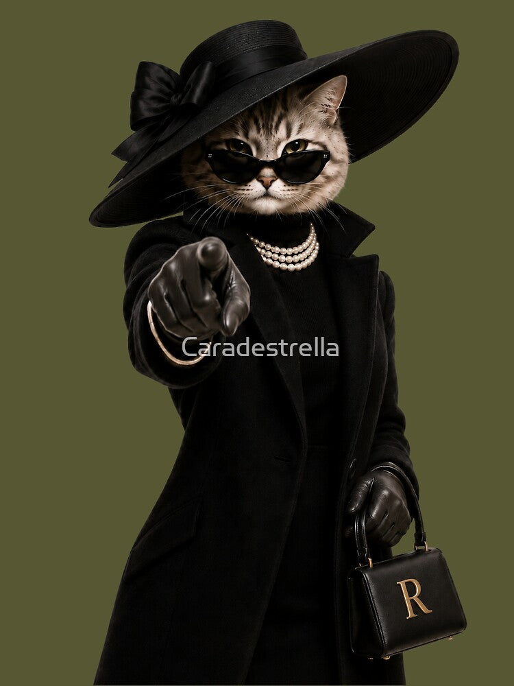 Regina Points the Finger – Elegant Fashion Cat by Caradestrella