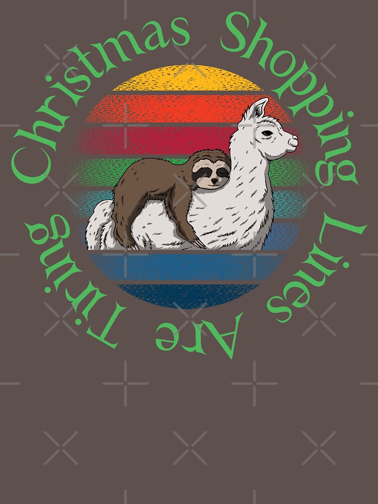 Cute Christmas Sloth Llama, Christmas Shopping Lines Are Tiring, Funny, by DAM Creative, by DAM Creative ⭐⭐⭐⭐⭐