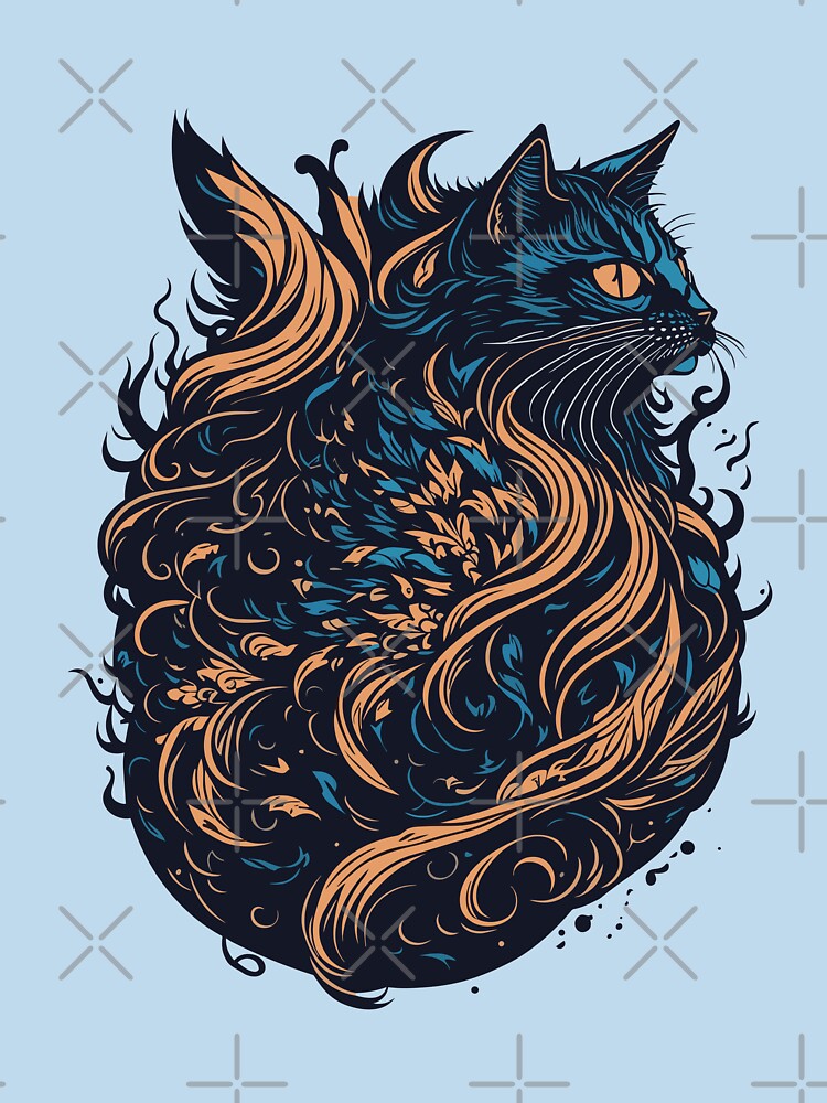 Abstract Cat Tattoo Design by NordicBadger