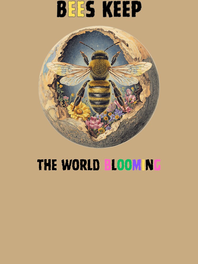 Bees keep the world blooming. Bees save the planet by Julitasells