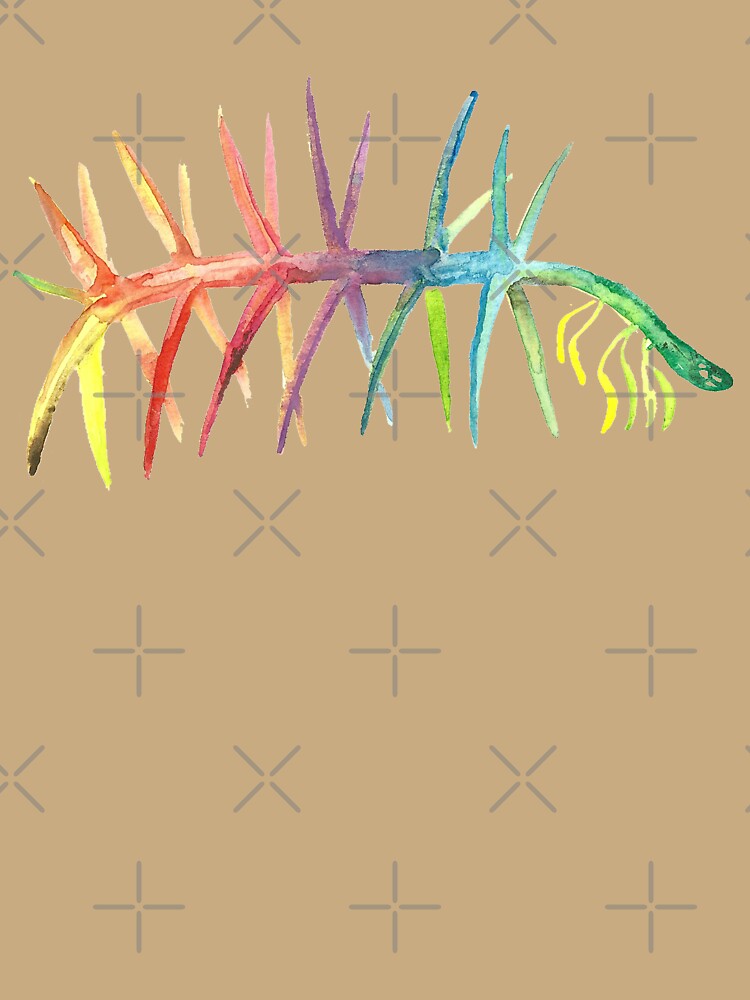 Watercolor Fossil Hallucigenia in Rainbow by VivtheFish