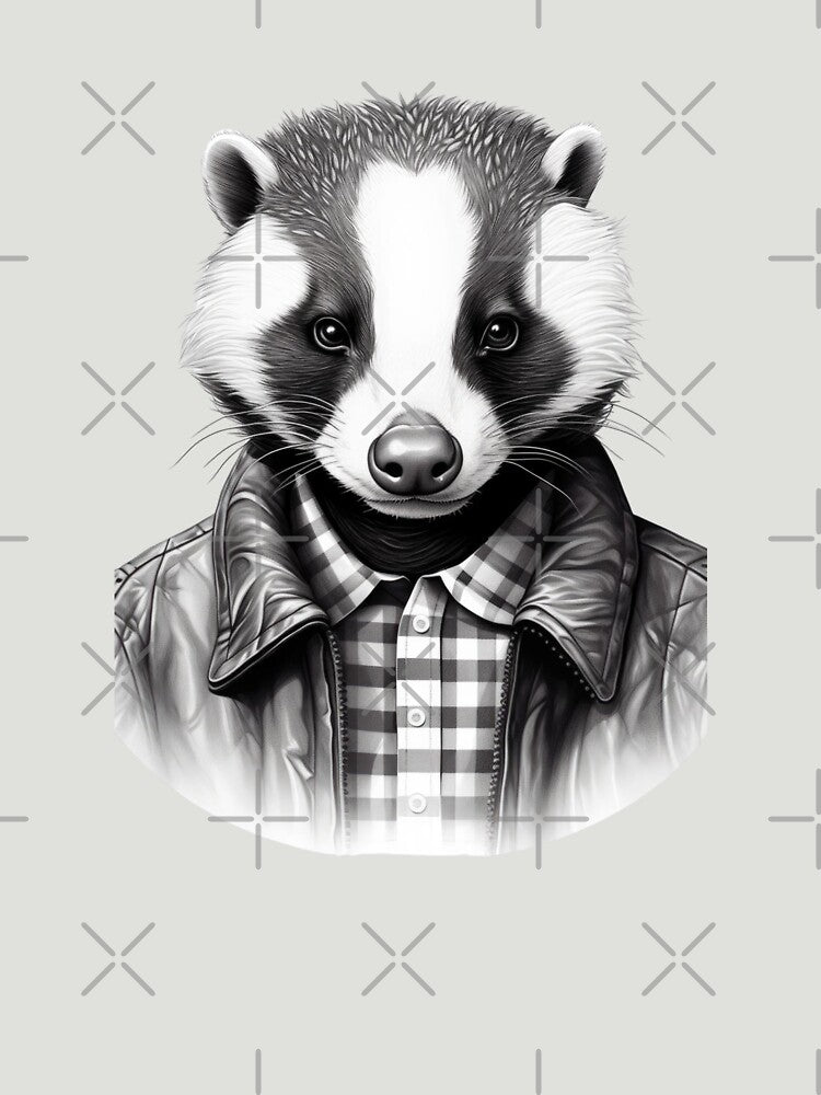 Badger in B/W by Toms Tee