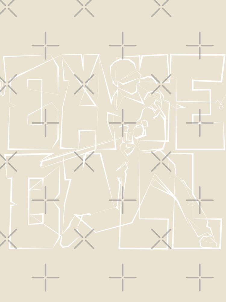 One continuous Line graphic minimalist art Baseball batting calligraphy typography by scribblelife