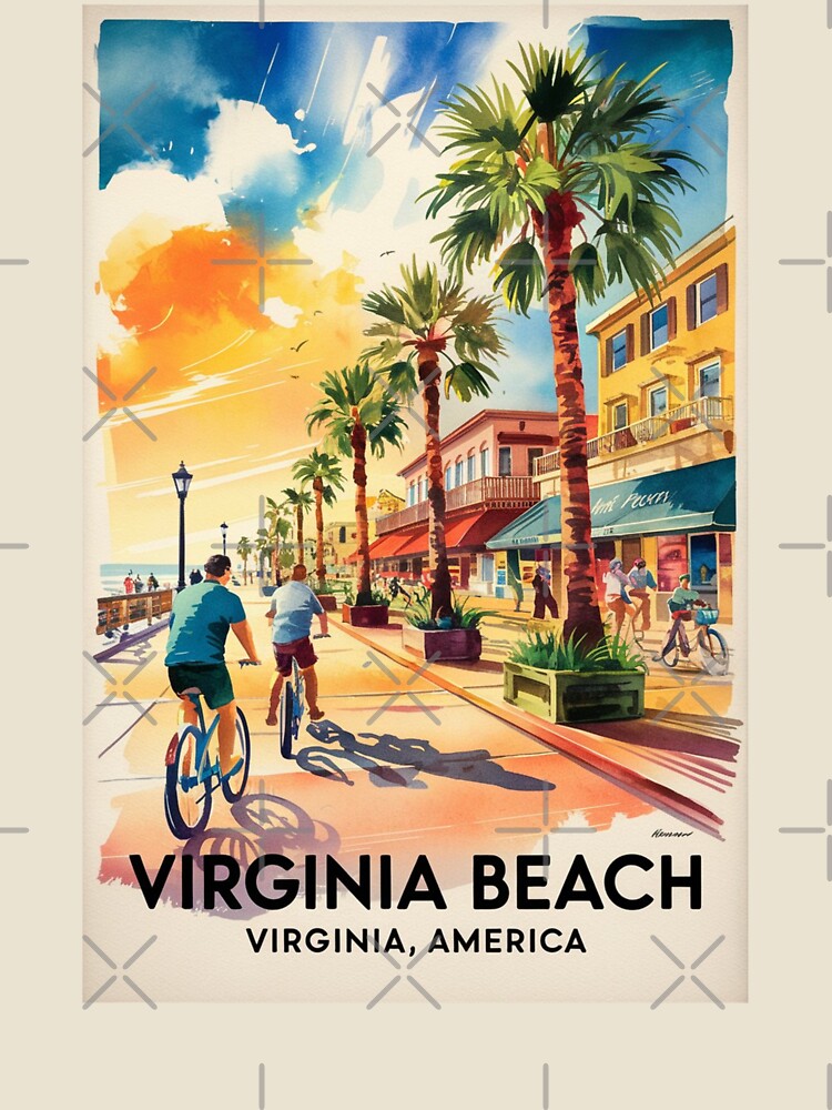 Virginia Beach Vintage Travel Poster by TravelerRat