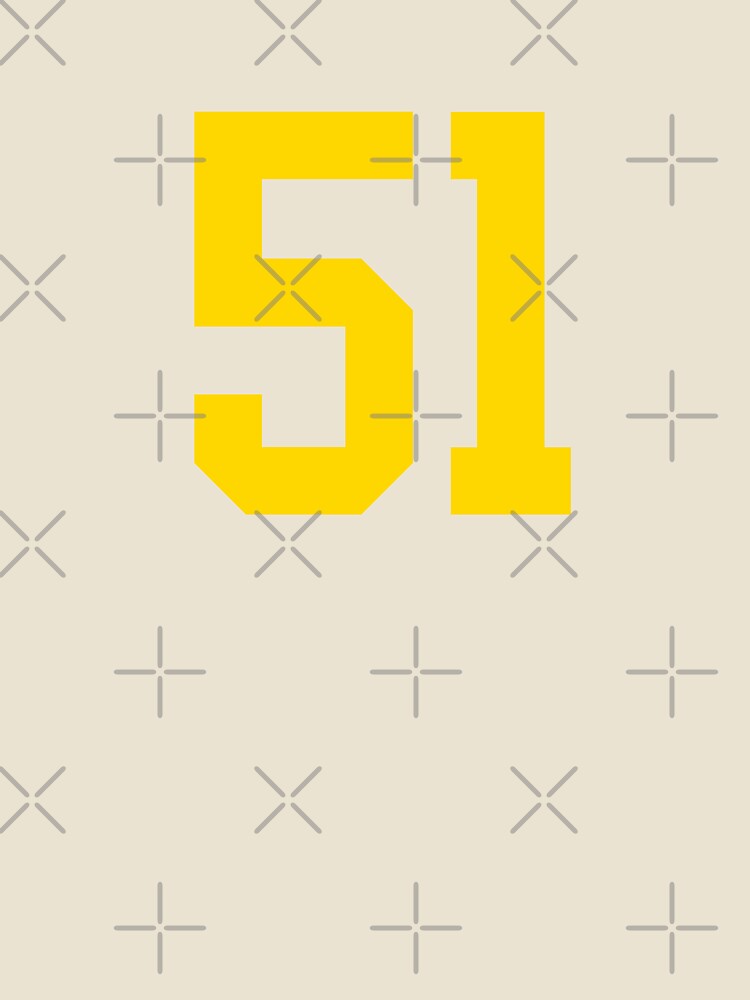 Bold Yellow Sport Number 51 by NECHSTORE