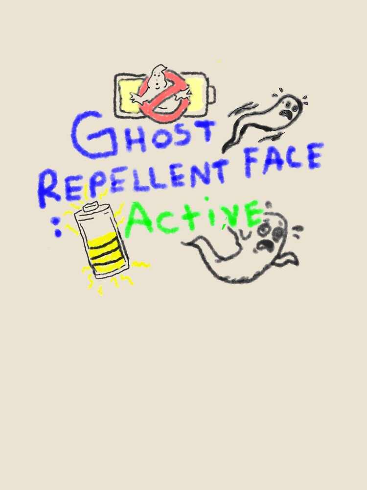 Ghost Repellent Face Active Funny Meme Design by JeeraKin