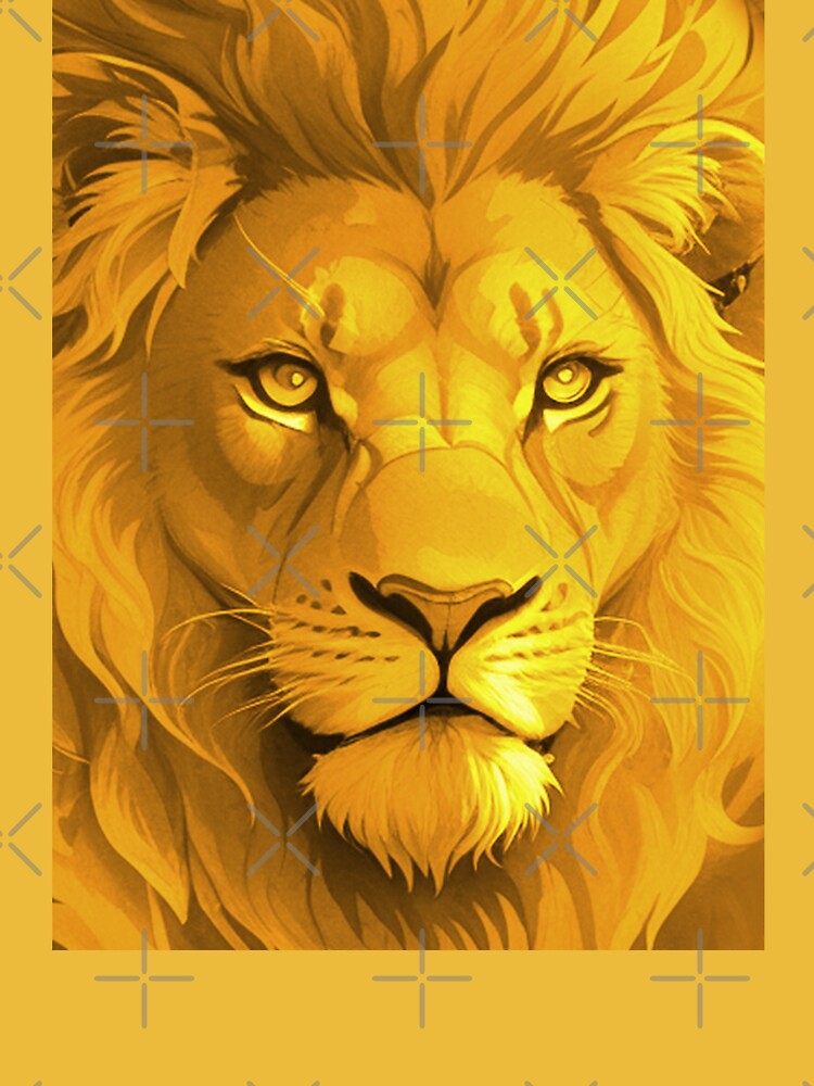 Illustration of a yellow Lion by NordicBadger