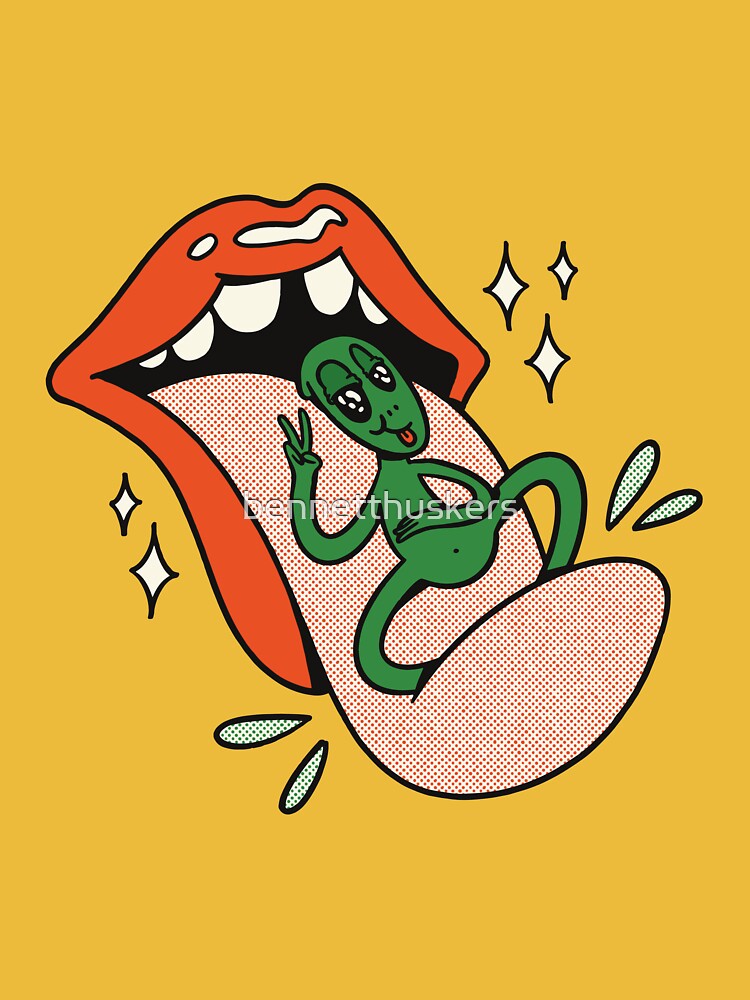 Alien sitting on a tongue by bennetthuskers