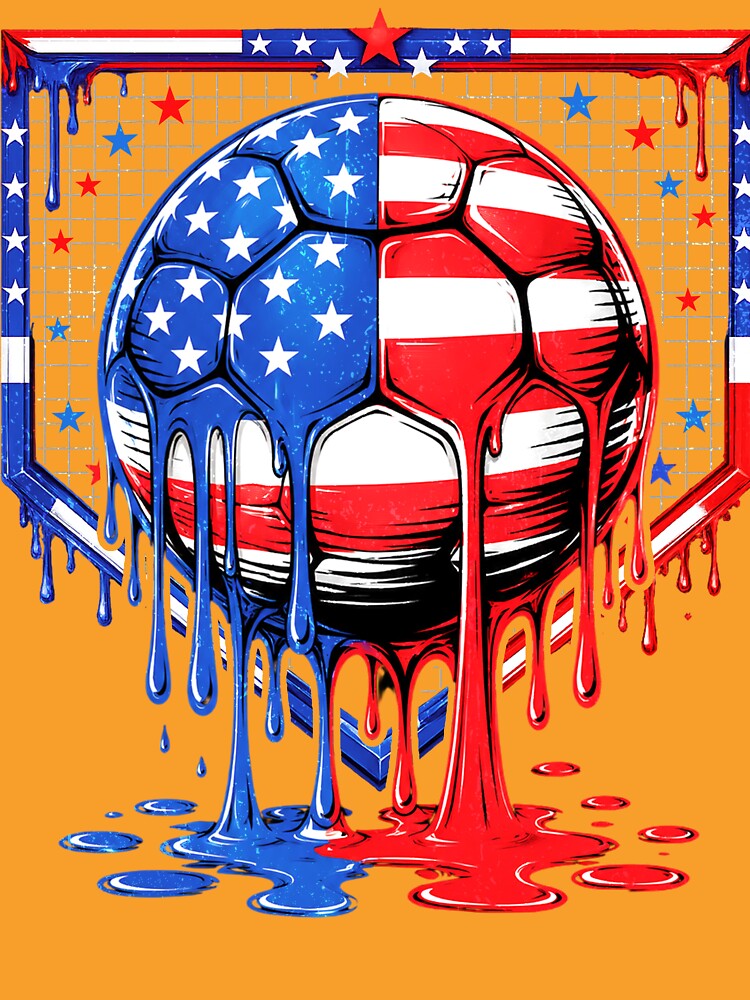 USA Ice Cream Drip Soccer 4th of July Boys Kids by elongatedjazz