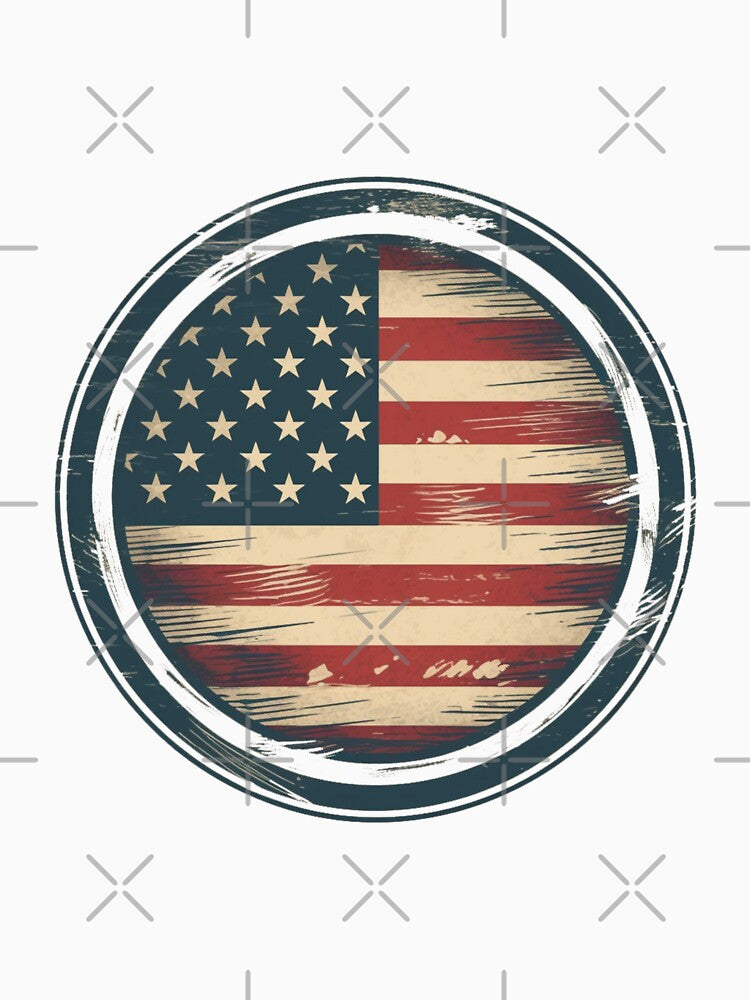 American Flag Circle - Patriotic Symbol Art Print by QualityQuest