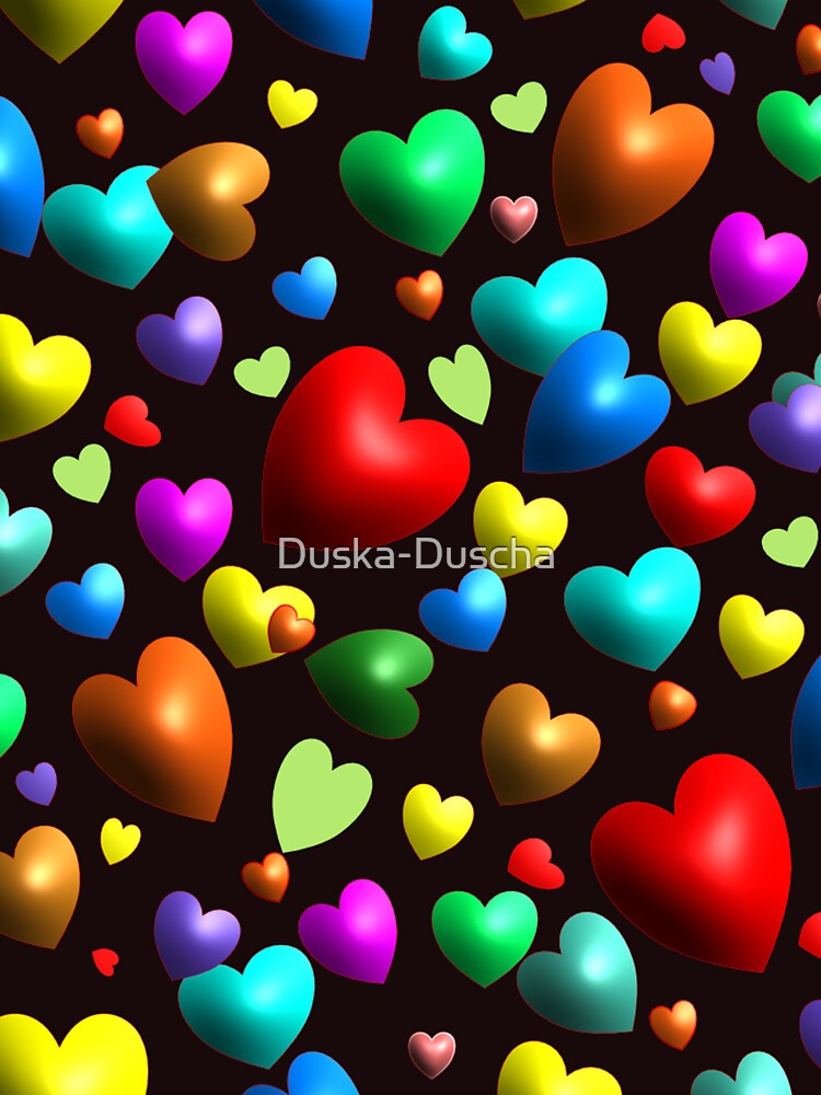 Colorful hearts pattern by Dusanka Djeric