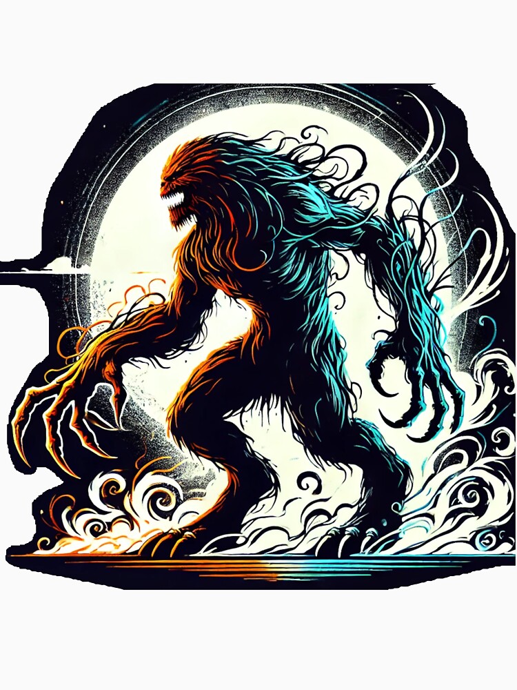 Moon illuminated sasquash monster by Fireborn Press