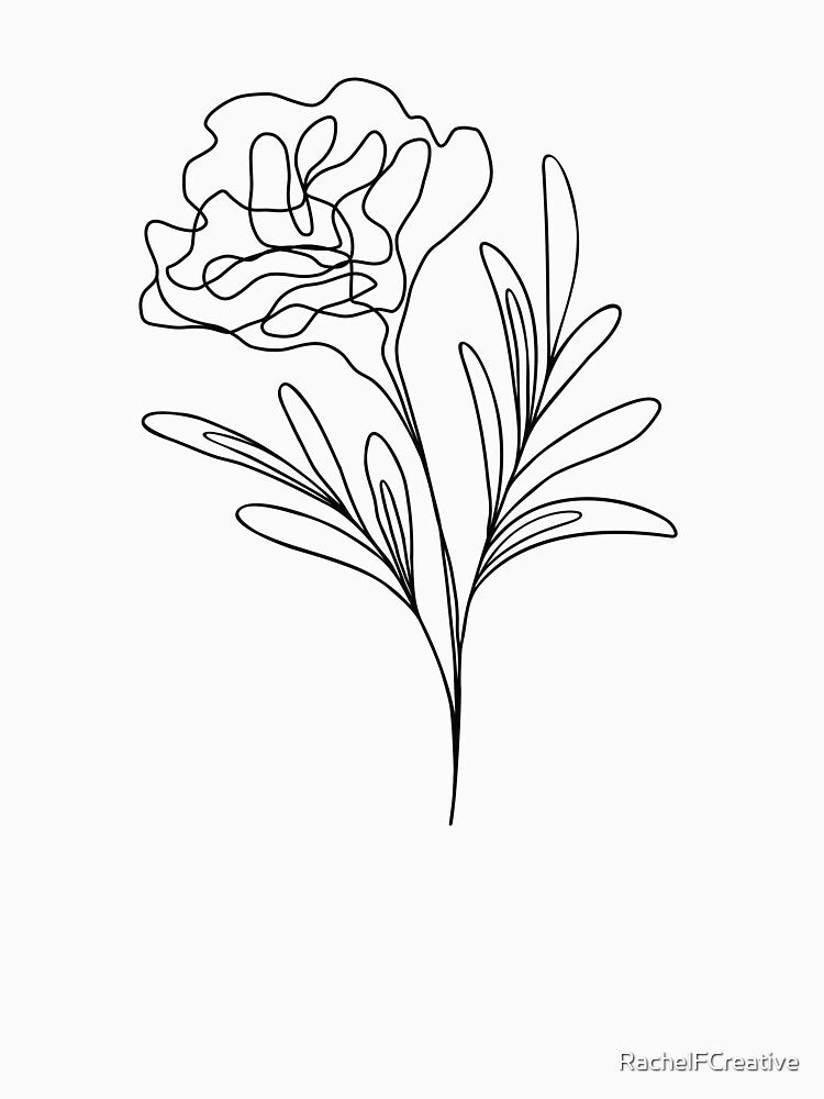 Wildflower Single Line Art by RachelFCreative