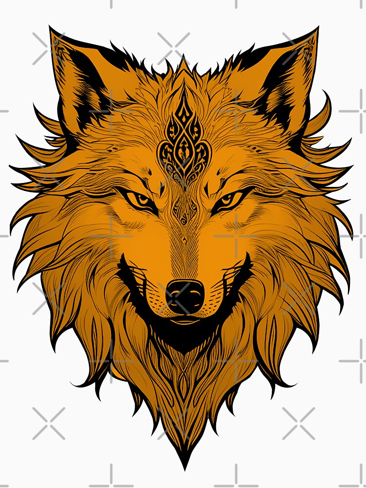 Illustration of a Yellow Wolf in Vector Style by NordicBadger