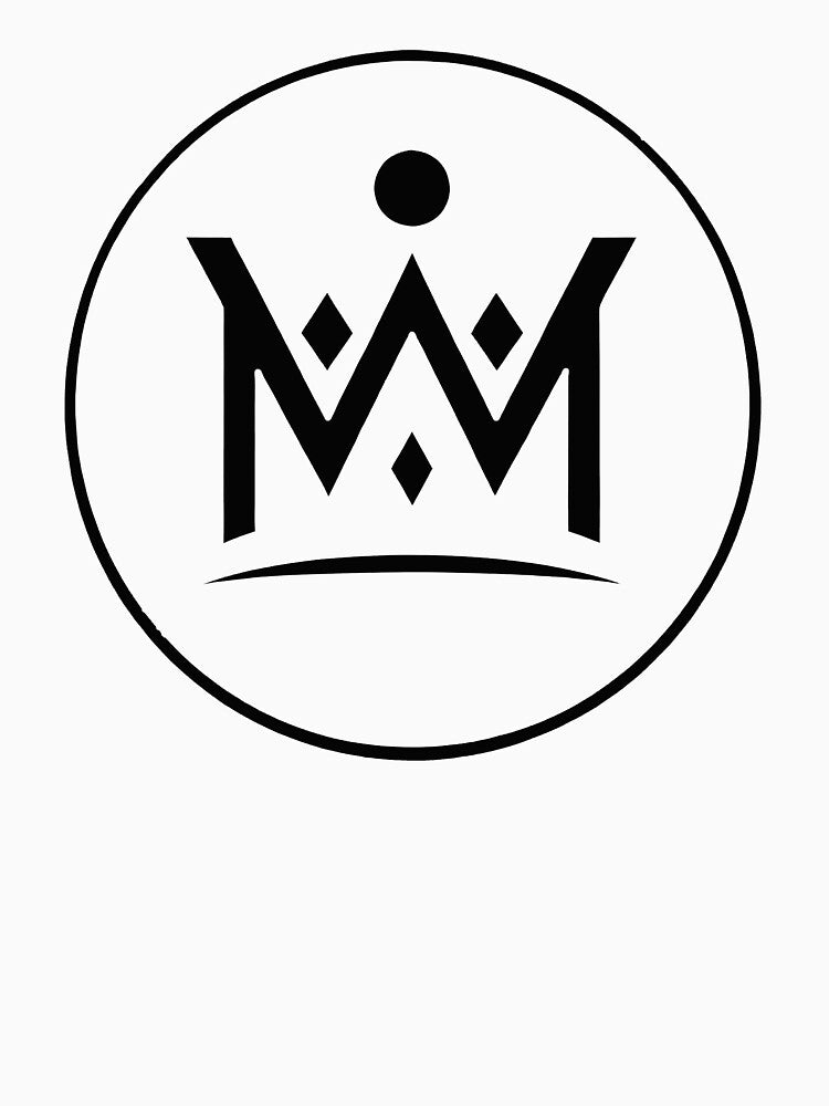 White Official Willie McCee Minimal Crown Logo – Circular Monogram Music Artist Design by WillieMcCee