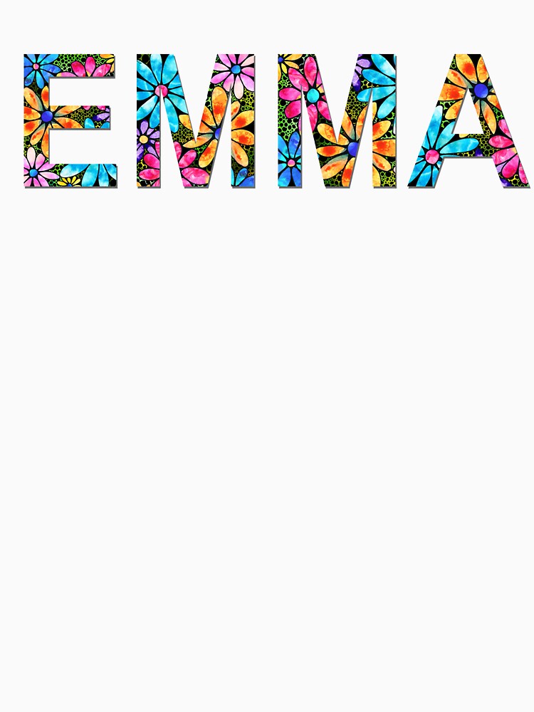 Emma Name Art by Custom Artwork Artist Sharon Cummings by Sharon Cummings Art