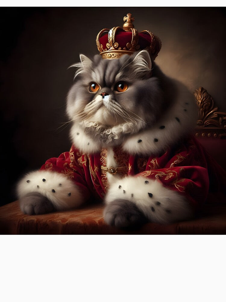 Sovereign cat with royal crown - Solemn art by davidromapixel