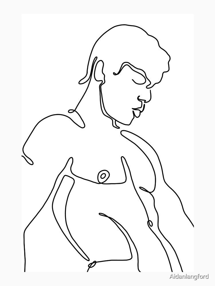 Male Upper Body Line Drawing by Aidanlangford