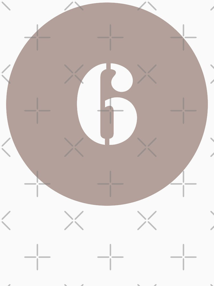 Number Six (6) in Beige Circle by Ching Teoh