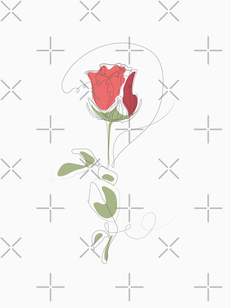 Single line rose art by DArtfactory