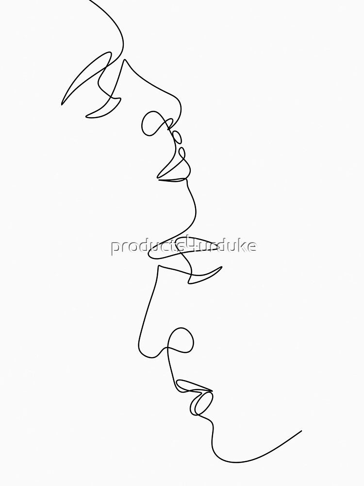 Love boho faces line abstract by products4urduke