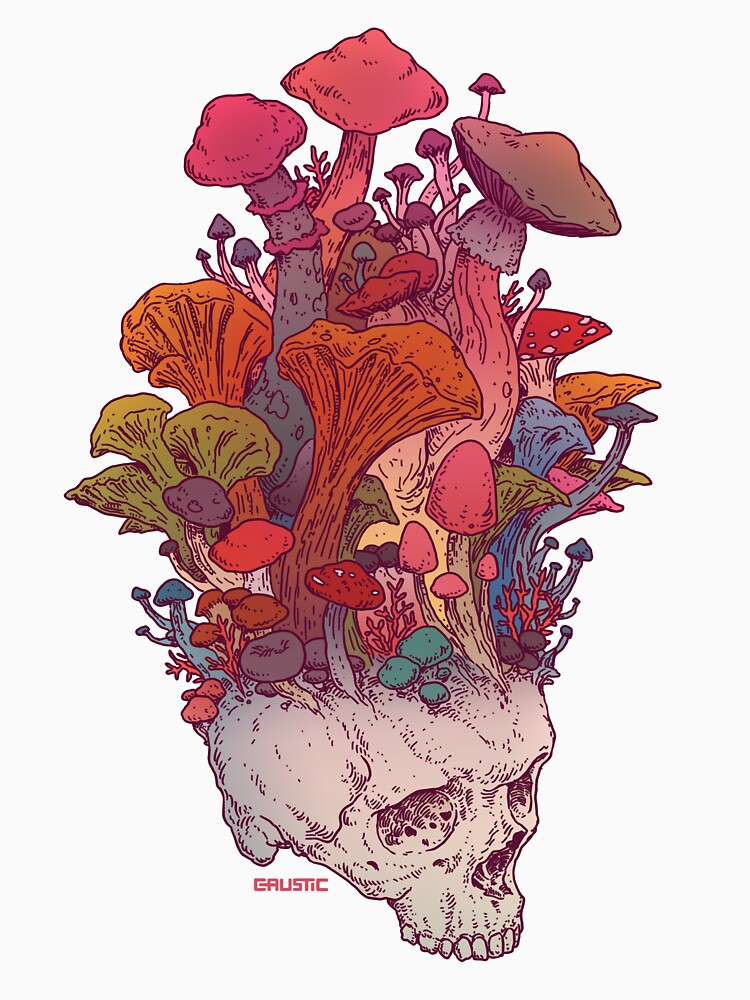 Skull Mushroom by ArtOfCaustic