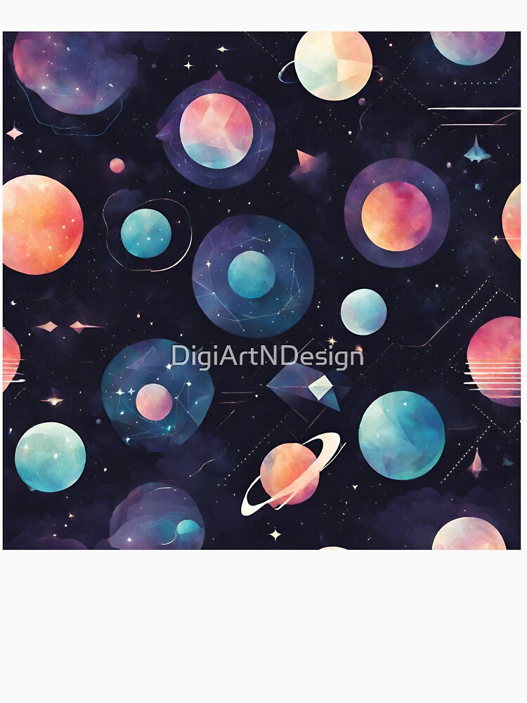 painting planet in solar system black background by DigiArtNDesign