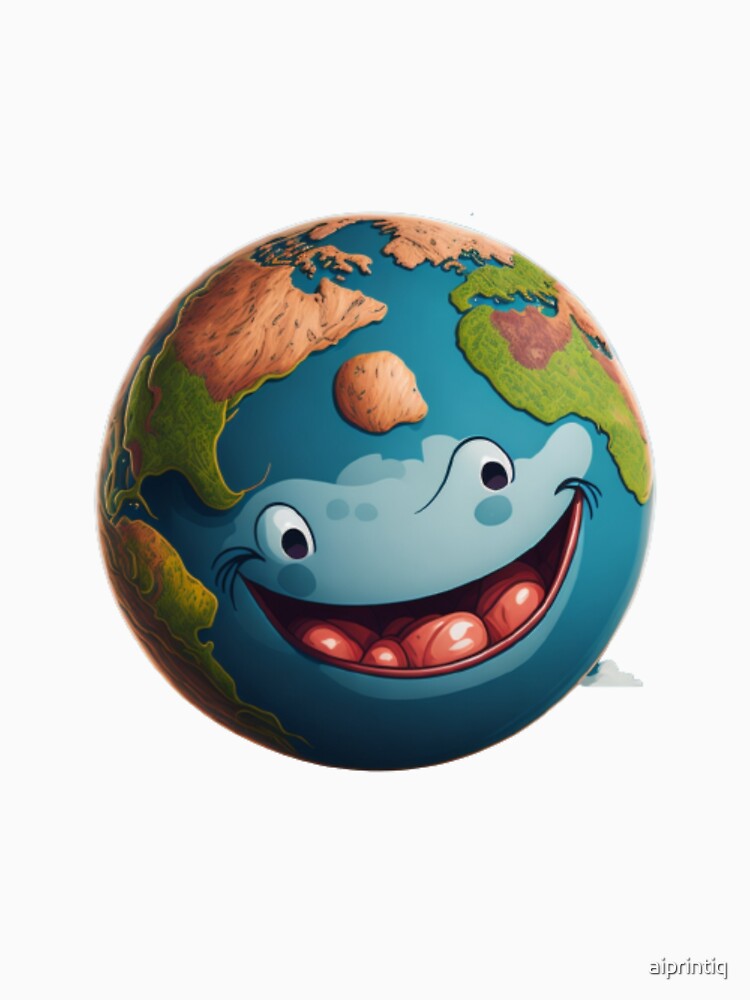 Happy Earth - Cute and Positive Illustrationn by aiprintiq