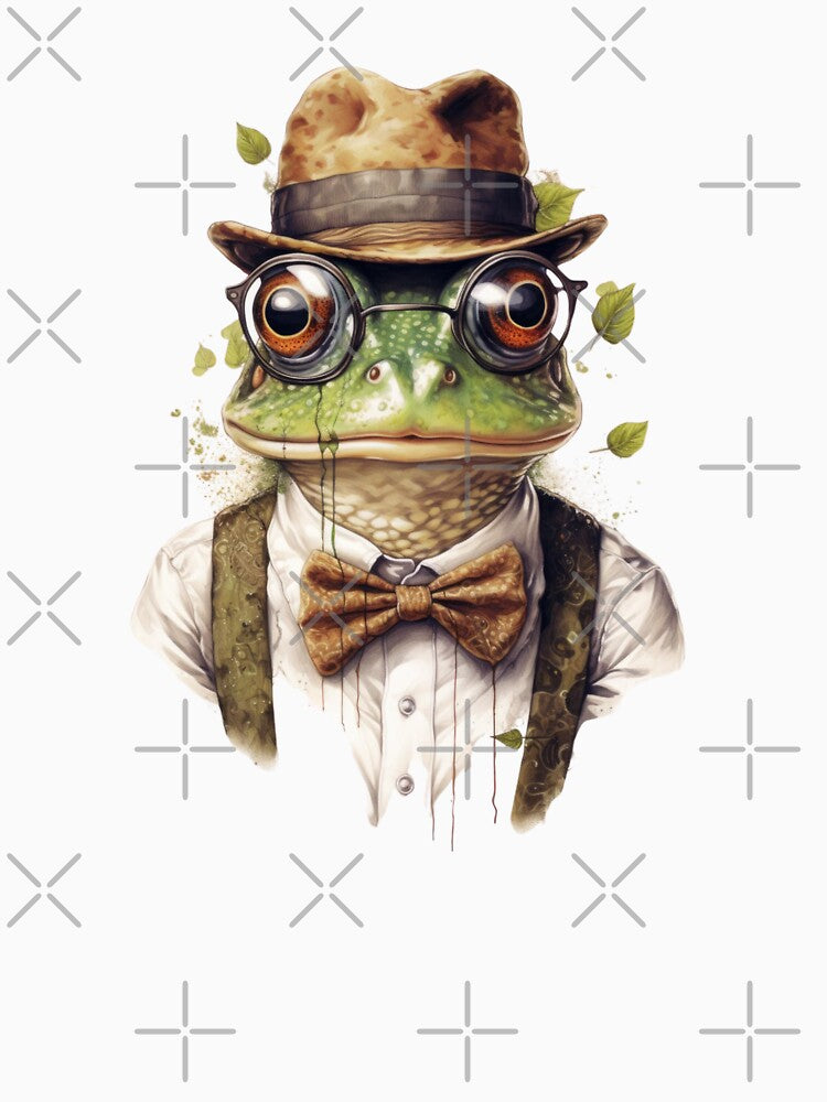 Frog hipster with hat by Toms Tee