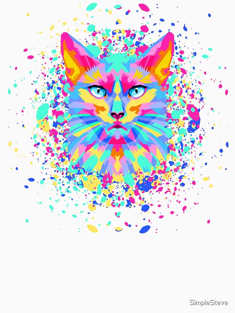 Colorful Cat Paint Splash by SimpleSteve