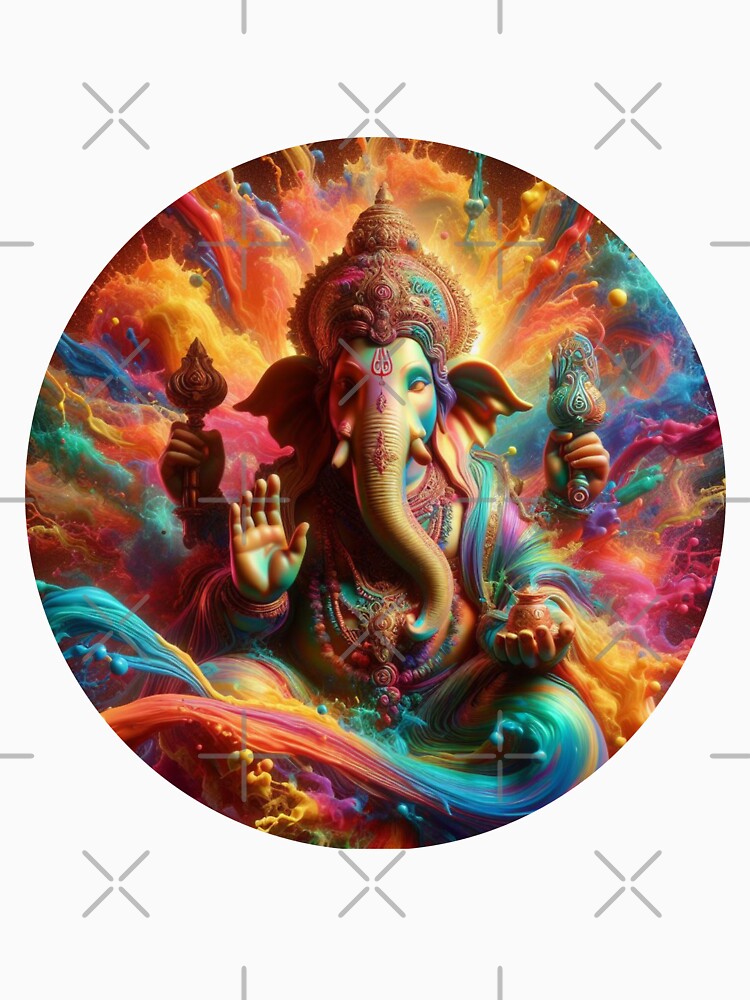 Ganesha pop art Holi festival by Toms Tee