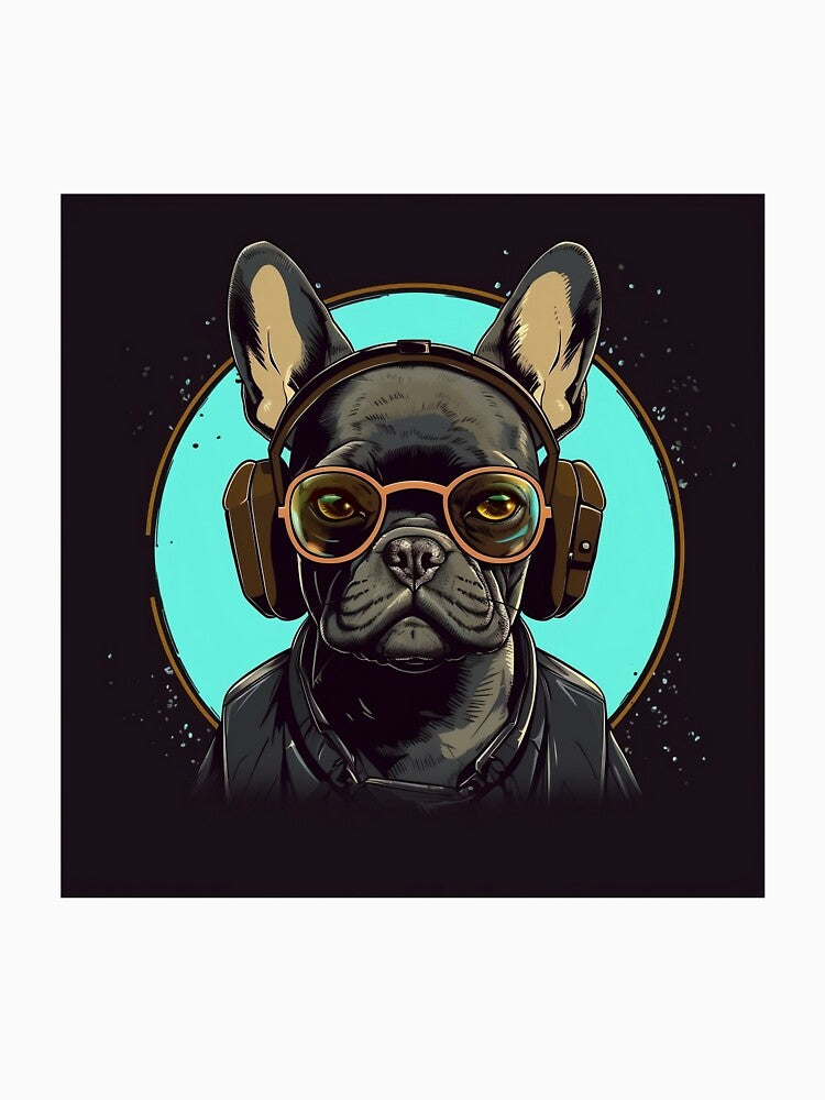 DJ French Bulldog by Kevin Lou