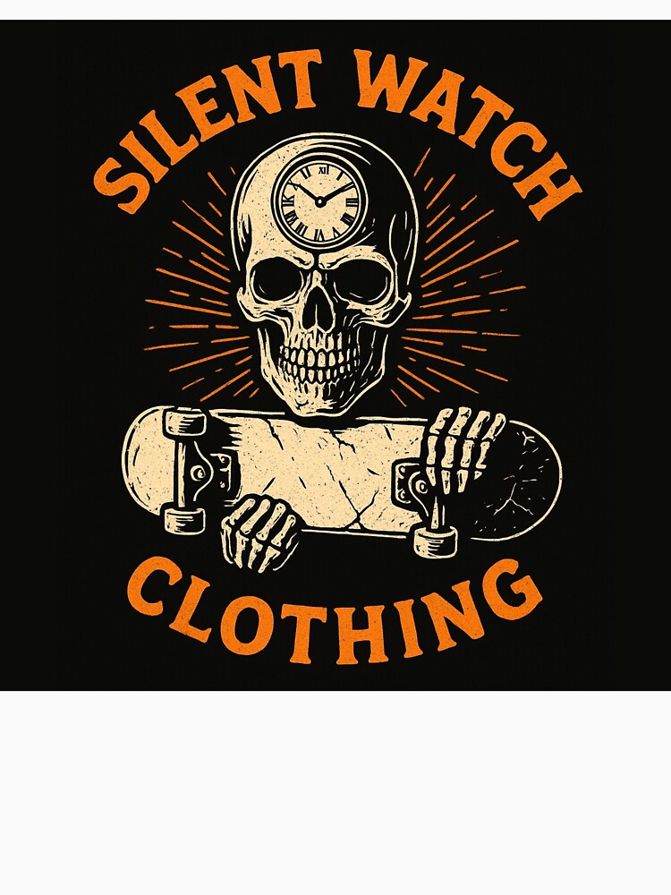Silent Watch Clothing Skull Skateboard Logo by Silent Watch Threads.