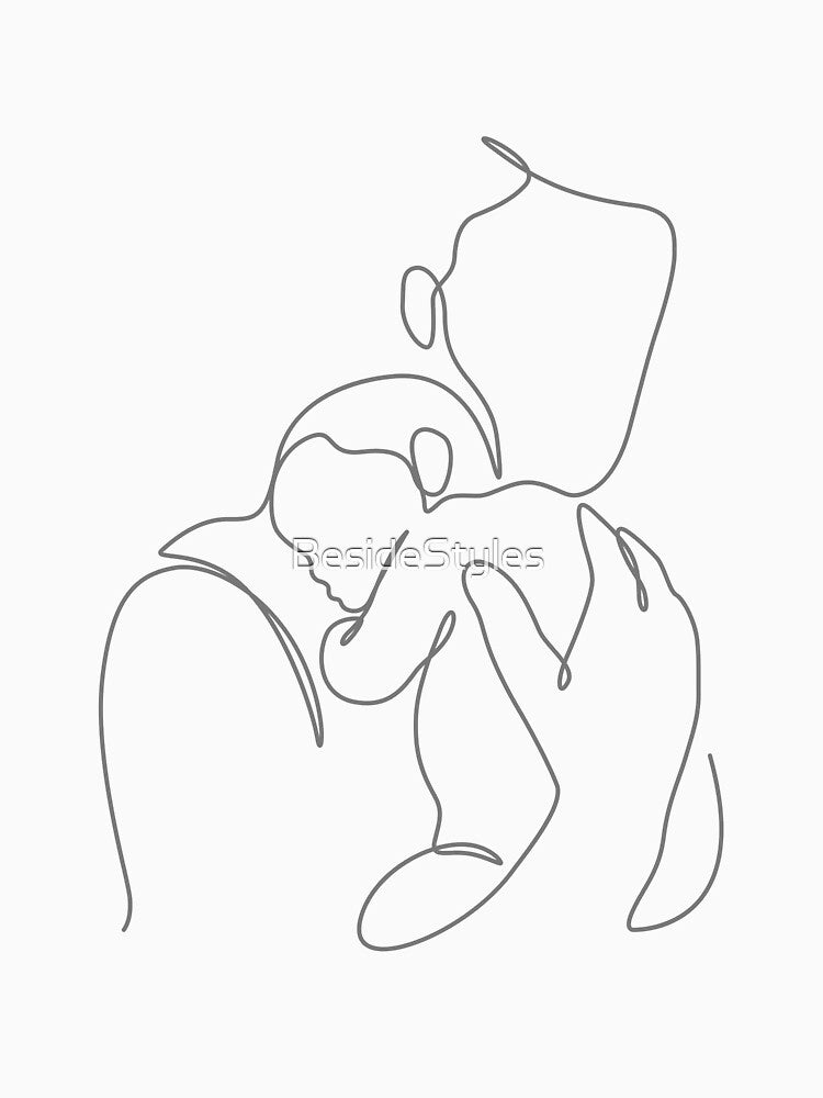 Clean, Timeless and Minimal Line Art Prints for Fathers and New Born Babies by BesideStyles